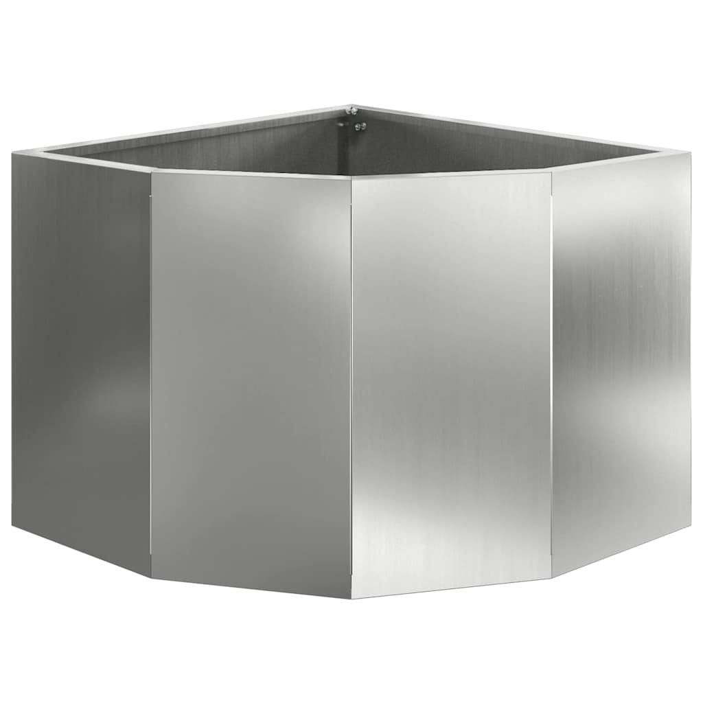 VidaXL Hoek Plantbak Zilver 45 x 45 x 35 cm Gegalvaniseerd staal