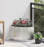 VidaXL Hoek Plantbak Zilver 45 x 45 x 35 cm Roestvrij staal