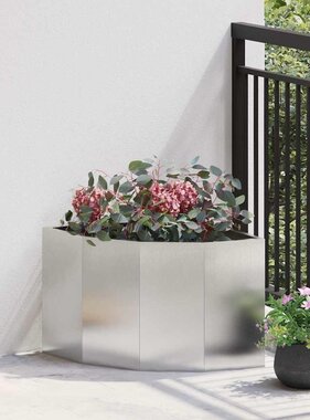 VidaXL Hoek Plantbak Zilver 45 x 45 x 35 cm Roestvrij staal