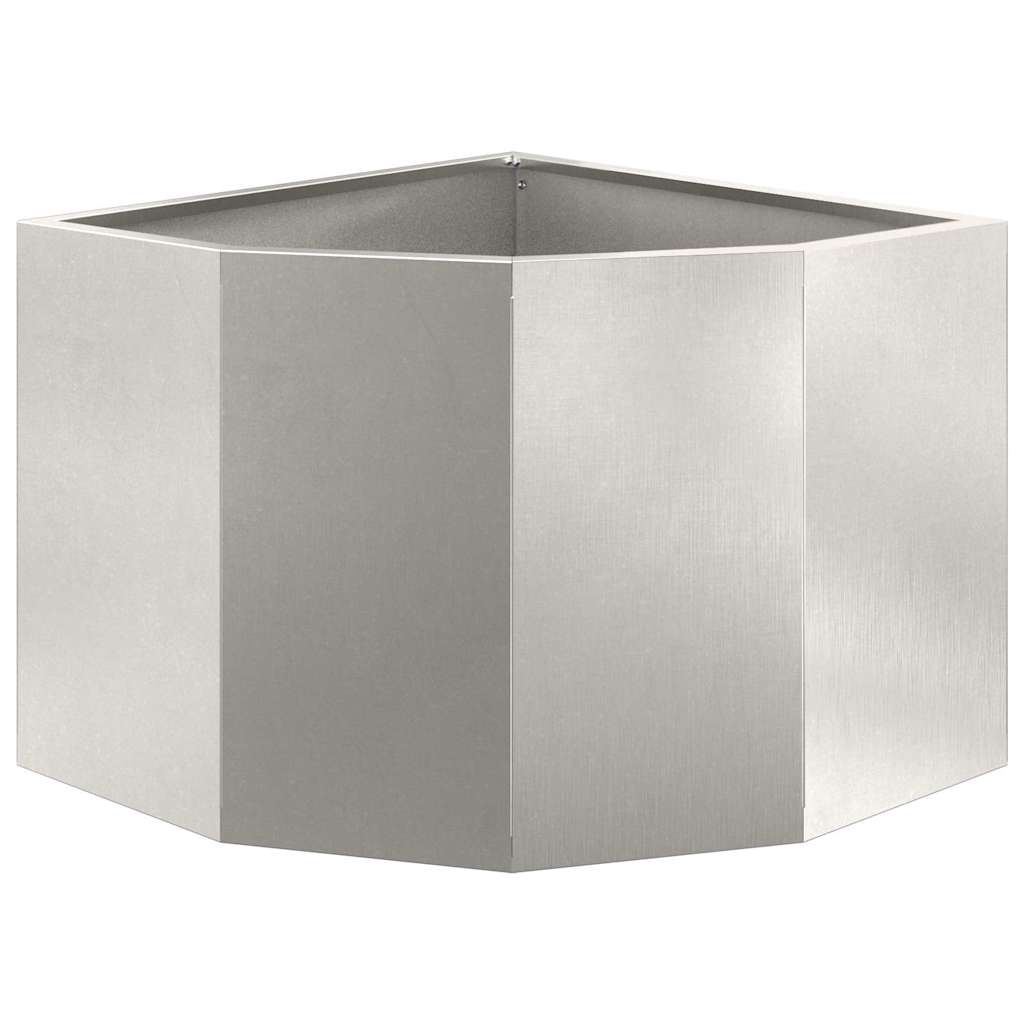 VidaXL Hoek Plantbak Zilver 45 x 45 x 35 cm Roestvrij staal