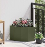VidaXL Hoek Plantbak Olijfgroen 45 x 45 x 35 cm Staal