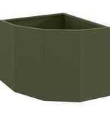 VidaXL Hoek Plantbak Olijfgroen 45 x 45 x 35 cm Staal