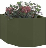 VidaXL Hoek Plantbak Olijfgroen 45 x 45 x 35 cm Staal