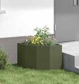 VidaXL Hoek Plantbak Olijfgroen 45 x 45 x 35 cm Staal