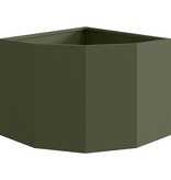 VidaXL Hoek Plantbak Olijfgroen 45 x 45 x 35 cm Staal