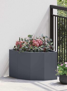 VidaXL Hoek Plantbak Antraciet 45 x 45 x 35 cm Staal