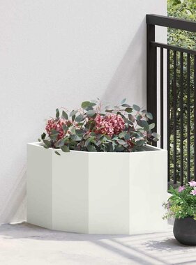 VidaXL Hoek Plantbak Wit 45 x 45 x 35 cm Staal