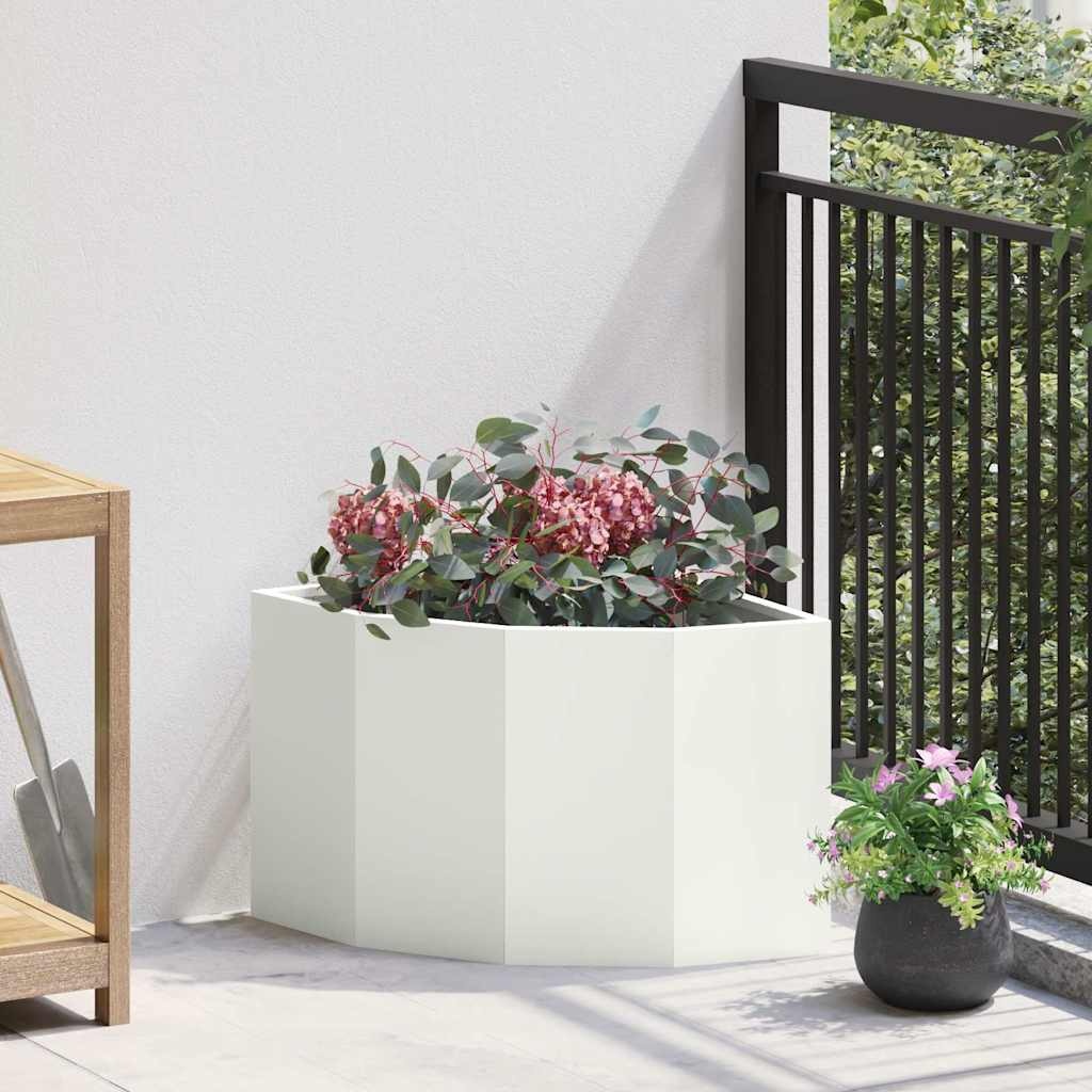 VidaXL Hoek Plantbak Wit 45 x 45 x 35 cm Staal
