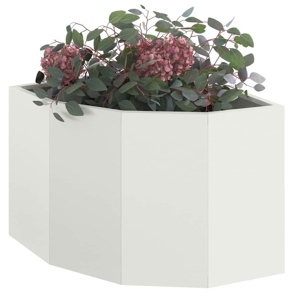 VidaXL Hoek Plantbak Wit 45 x 45 x 35 cm Staal