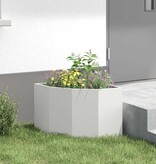 VidaXL Hoek Plantbak Wit 45 x 45 x 35 cm Staal