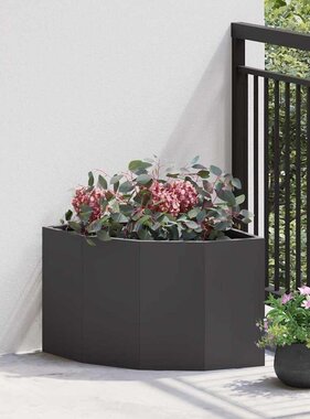 VidaXL Hoek Plantbak Zwart 45 x 45 x 35 cm Staal