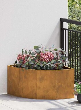 VidaXL Hoek Plantbak Roestig 60 x 60 x 35 cm Cortenstaal