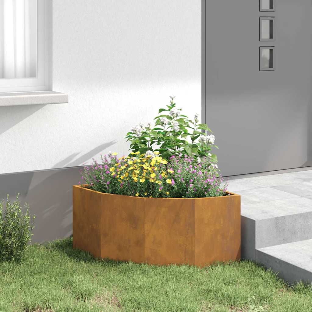 VidaXL Hoek Plantbak Roestig 60 x 60 x 35 cm Cortenstaal