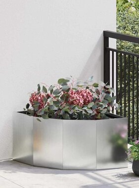 VidaXL Hoek Plantbak Zilver 60 x 60 x 35 cm Gegalvaniseerd staal