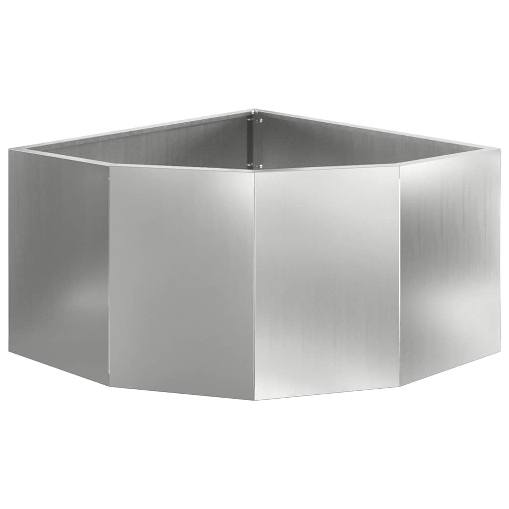 VidaXL Hoek Plantbak Zilver 60 x 60 x 35 cm Gegalvaniseerd staal