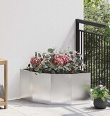VidaXL Hoek Plantbak Zilver 60 x 60 x 35 cm Roestvrij staal