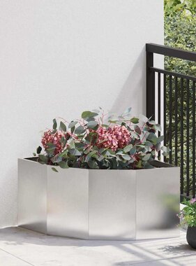 VidaXL Hoek Plantbak Zilver 60 x 60 x 35 cm Roestvrij staal