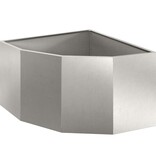 VidaXL Hoek Plantbak Zilver 60 x 60 x 35 cm Roestvrij staal