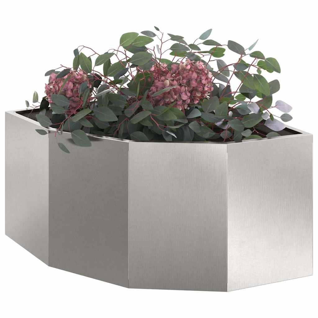 VidaXL Hoek Plantbak Zilver 60 x 60 x 35 cm Roestvrij staal