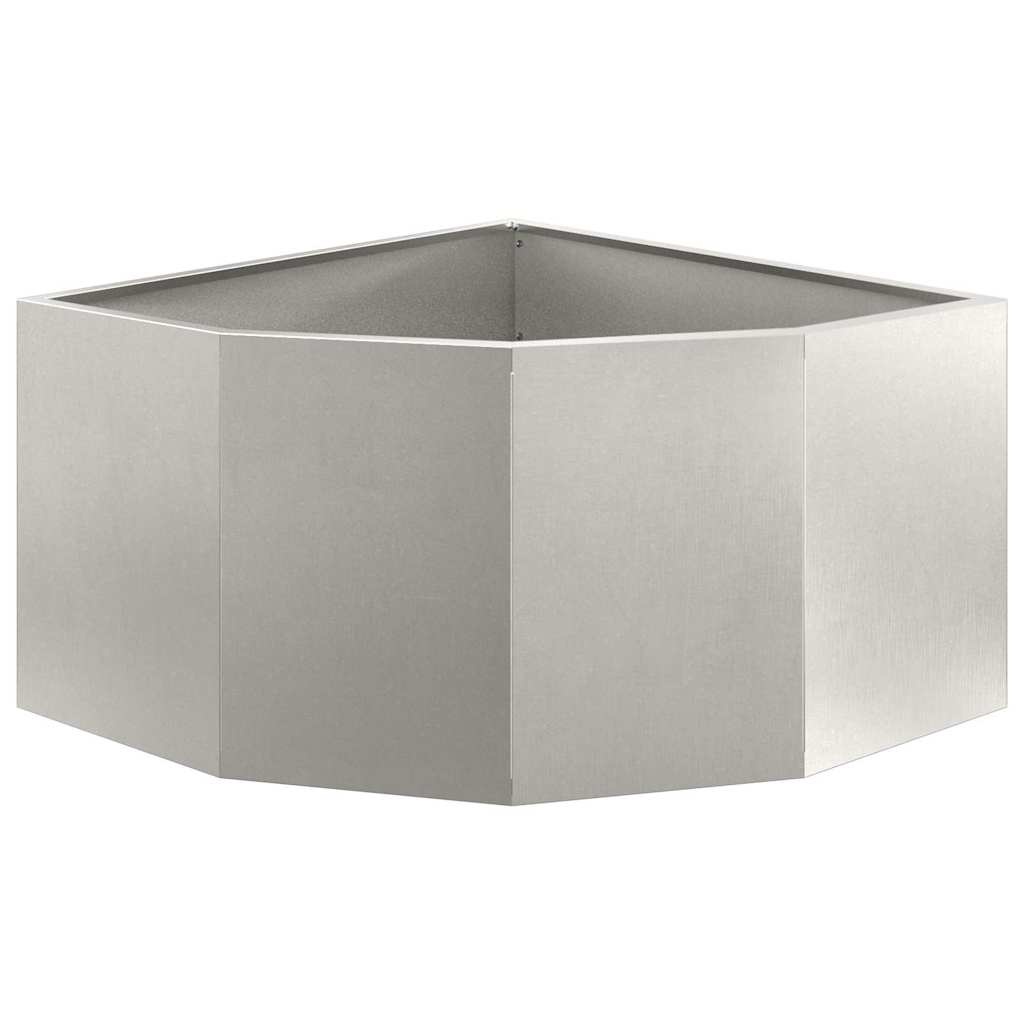 VidaXL Hoek Plantbak Zilver 60 x 60 x 35 cm Roestvrij staal
