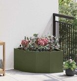 VidaXL Hoek Plantbak Olijfgroen 60 x 60 x 35 cm Staal