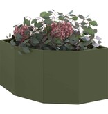 VidaXL Hoek Plantbak Olijfgroen 60 x 60 x 35 cm Staal