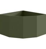 VidaXL Hoek Plantbak Olijfgroen 60 x 60 x 35 cm Staal