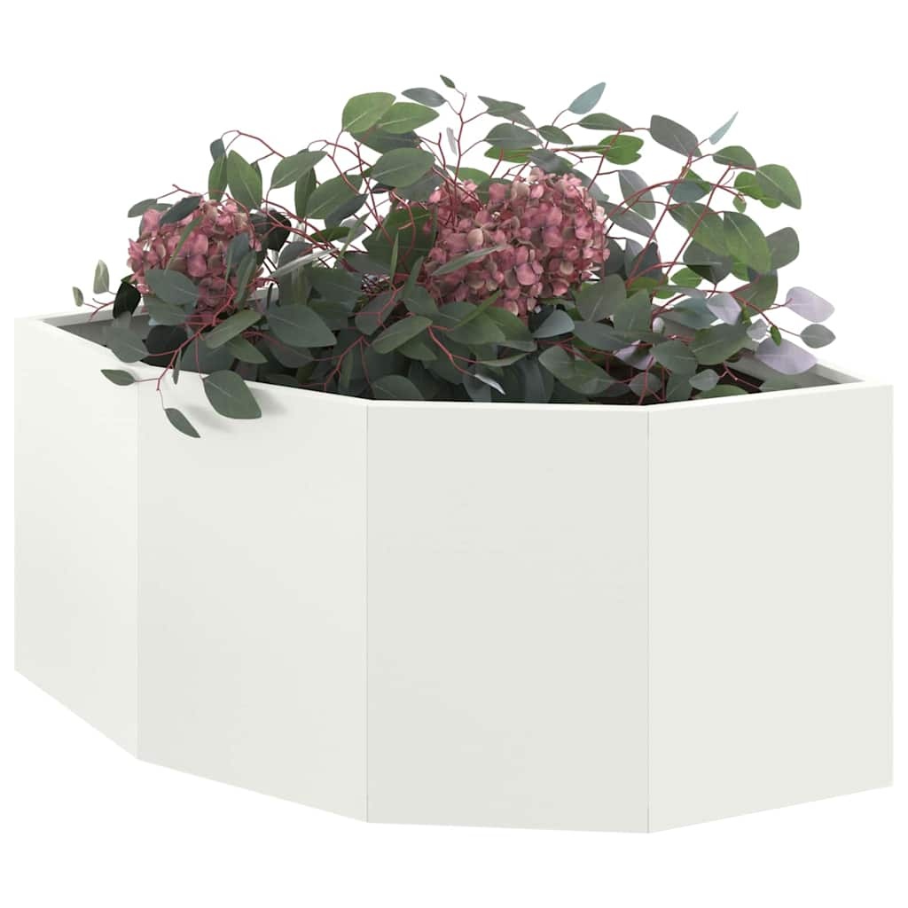 VidaXL Hoek Plantbak Wit 60 x 60 x 35 cm Staal
