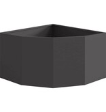 VidaXL Hoek Plantbak Zwart 60 x 60 x 35 cm Staal