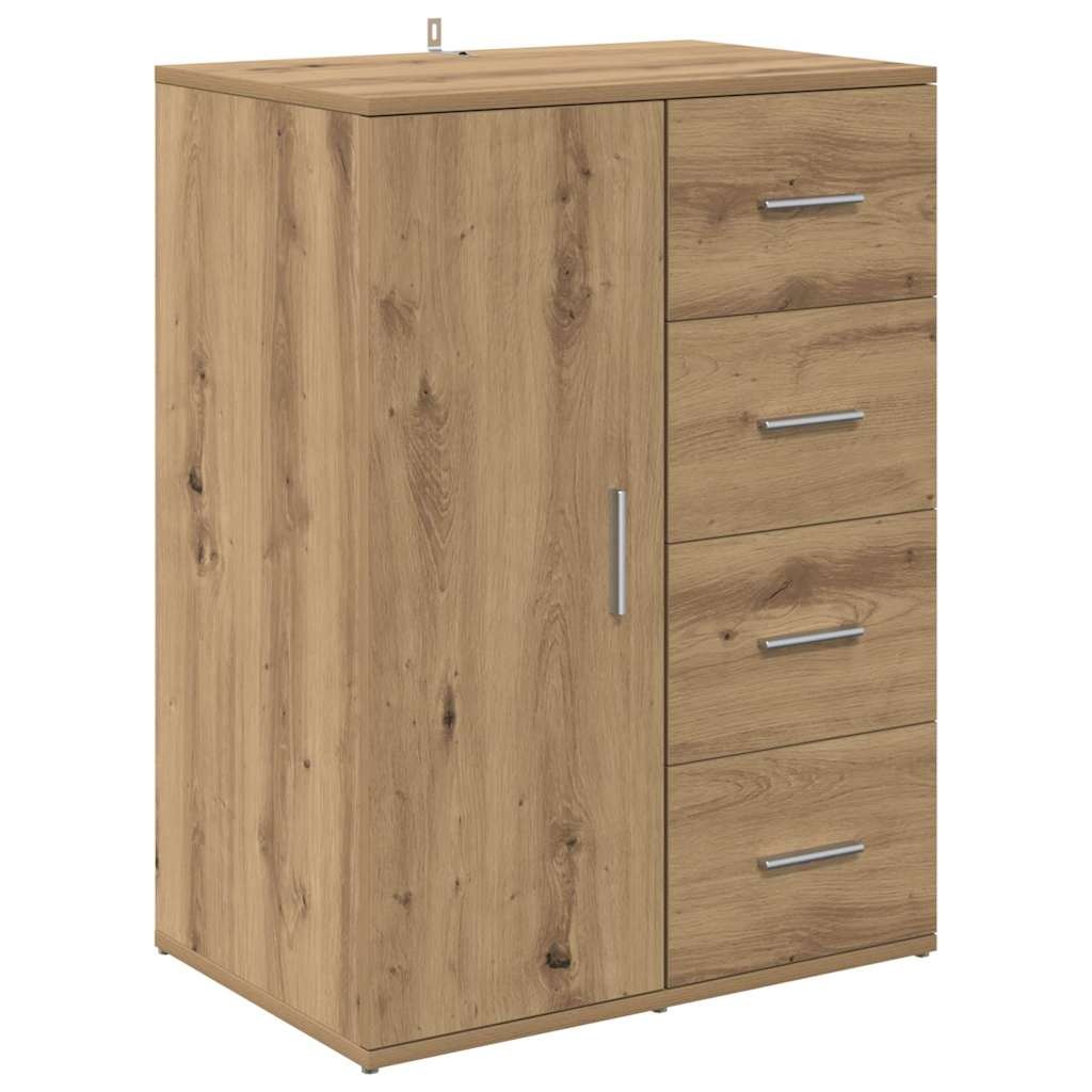 VidaXL Dressoir met lade Artisan Eiken 59 x 39 x 80 cm Bewerkt hout