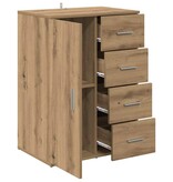 VidaXL Dressoir met lade Artisan Eiken 59 x 39 x 80 cm Bewerkt hout