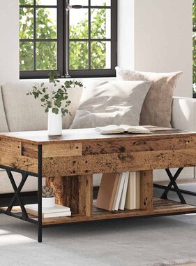 VidaXL Salontafel Oud hout 100 x 55 x 50 cm Bewerkt hout