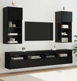 VidaXL Wandgemonteerde TV-kasten 2 pcs Zwart Eiken 40,5 x 30 x 90 cm