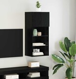 VidaXL Wandgemonteerde TV Kast Zwart Eiken 40,5 x 30 x 90 cm