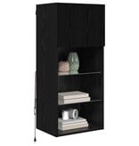 VidaXL Wandgemonteerde TV Kast Zwart Eiken 40,5 x 30 x 90 cm