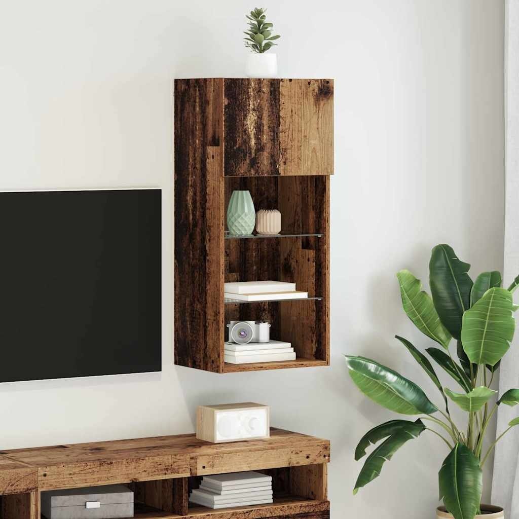 VidaXL Wandgemonteerde TV Kast Oud Hout 40,5 x 30 x 90 cm Bewerkt hout