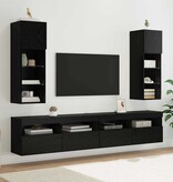VidaXL Wandgemonteerde TV-kasten 2 pcs Zwart Eiken 30,5 x 30 x 90 cm