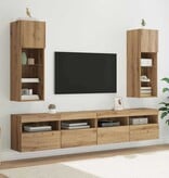 VidaXL Wandgemonteerde TV-kasten 2 pcs Artisan Eiken 30,5 x 30 x 90 cm
