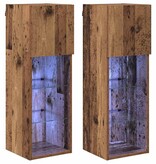VidaXL Wandgemonteerde TV-kasten 2 pcs Oud Hout 30,5 x 30 x 90 cm