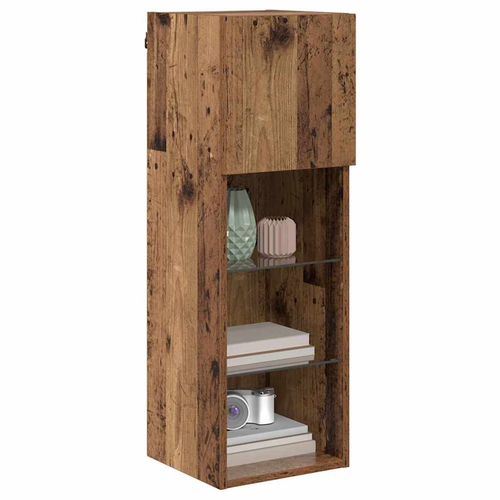VidaXL Wandgemonteerde TV-kasten 2 pcs Oud Hout 30,5 x 30 x 90 cm