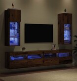 VidaXL Wandgemonteerde TV-kasten 2 pcs Oud Hout 30,5 x 30 x 90 cm