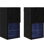 VidaXL Wandgemonteerde TV-kasten 2 pcs Zwart Eiken 30,5 x 30 x 60 cm