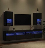 VidaXL Wandgemonteerde TV-kasten 2 pcs Zwart Eiken 30,5 x 30 x 60 cm