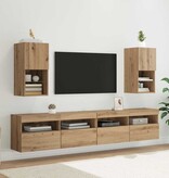 VidaXL Wandgemonteerde TV-kasten 2 pcs Artisan Eiken 30,5 x 30 x 60 cm