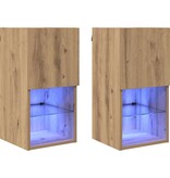 VidaXL Wandgemonteerde TV-kasten 2 pcs Artisan Eiken 30,5 x 30 x 60 cm