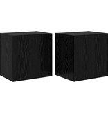 VidaXL TV Wandkasten 2 pcs Zwart Eiken 40,5x30x40cm Bewerkt hout