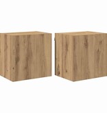 VidaXL TV Wandkasten 2 pcs Artisan Eiken 40,5x30x40cm Bewerkt hout