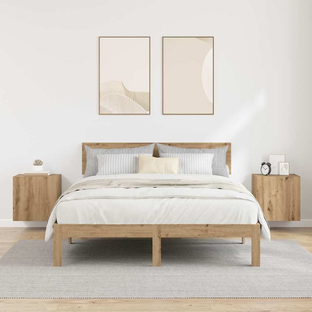 VidaXL TV Wandkasten 2 pcs Artisan Eiken 40,5x30x40cm Bewerkt hout