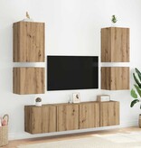 VidaXL TV Wandkasten 2 pcs Artisan Eiken 40,5x30x40cm Bewerkt hout