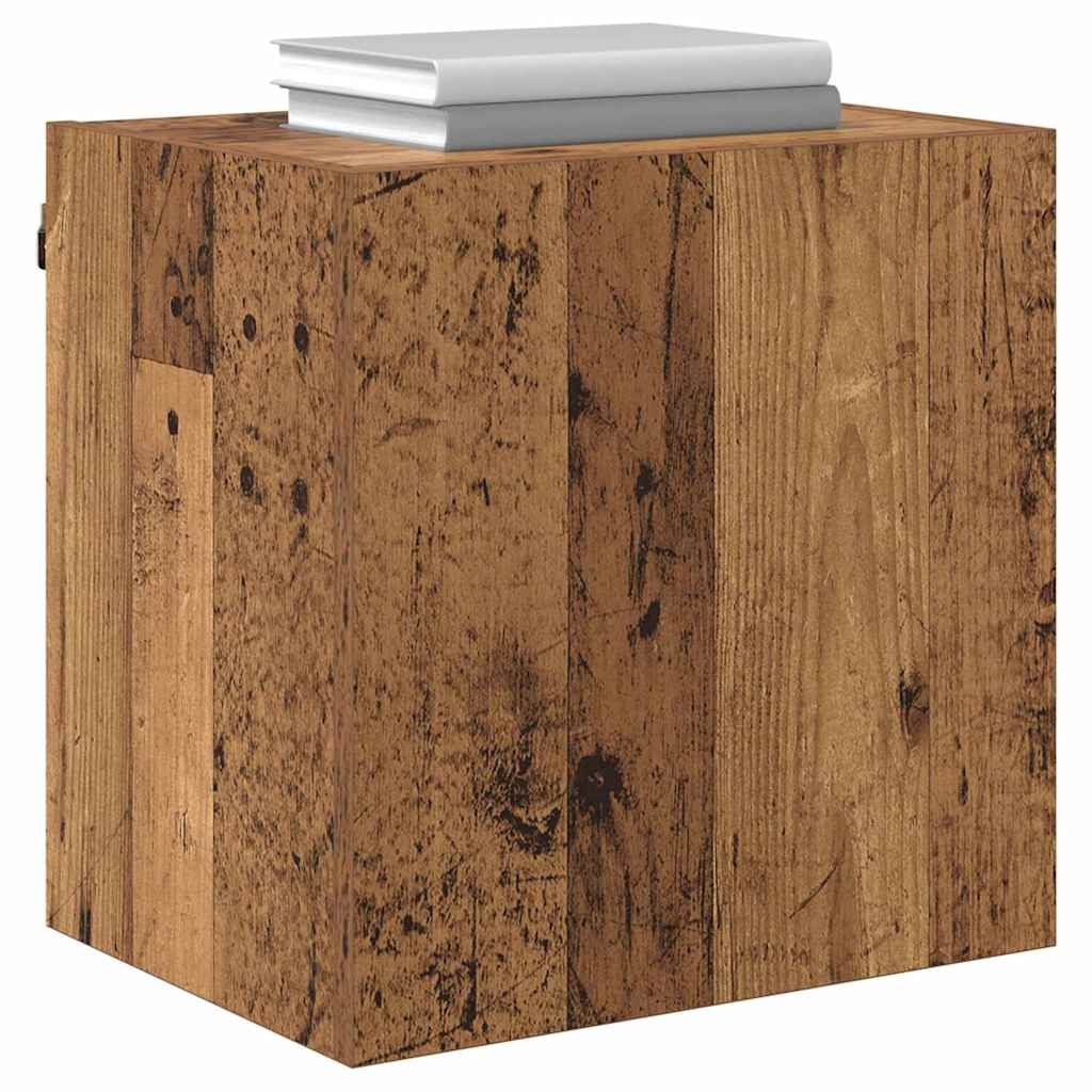 VidaXL TV Wandkast Wandgemonteerd Oud Hout 40,5x30x40cm Bewerkt hout